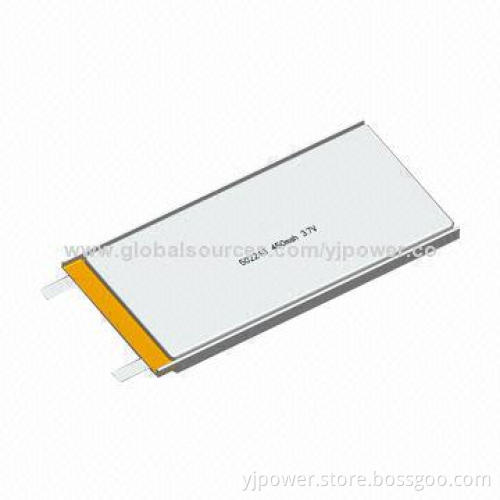 Durable 3.7V 450mAh Li-polymer Battery for Trackers, with 500 Cycles Lifespan
